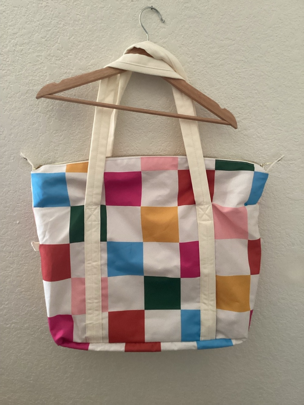 ban.do Getaway Weekender Bag in colorful Dance Floor checkerboard pattern
